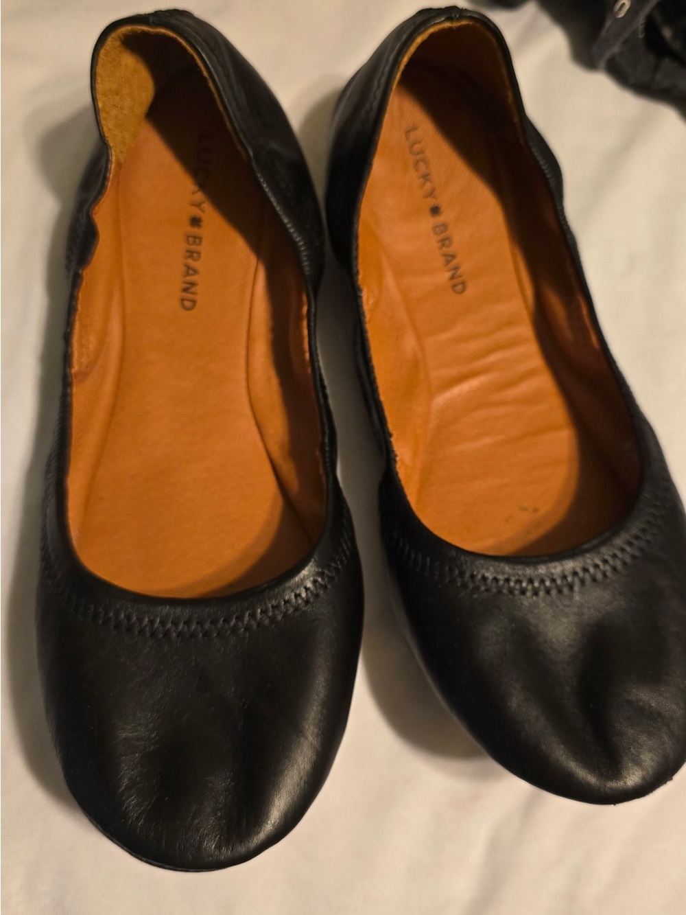 Lucky Brand Black Leather Ballet Flats